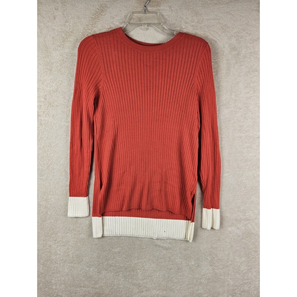 Etcetera Women's Long Sleeve Ribbed Hi Lo Sweater Size XS